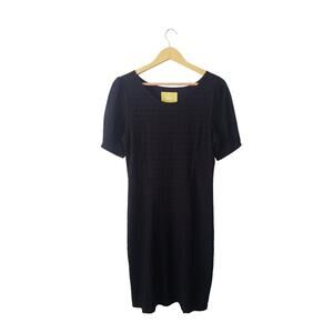 Maeve Textured Sheath Midi Dress Black Size Medium